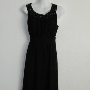 Haani beaded scoop neck sleeveless special occasion midi dress